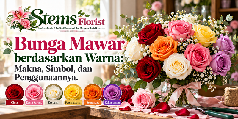 Bunga Mawar berdasarkan Warna Makna, Simbol dan Penggunaannya
