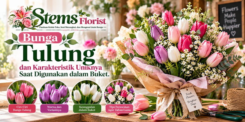 Bunga Tulip dan Karakteristik Uniknya Saat Digunakan dalam Buket