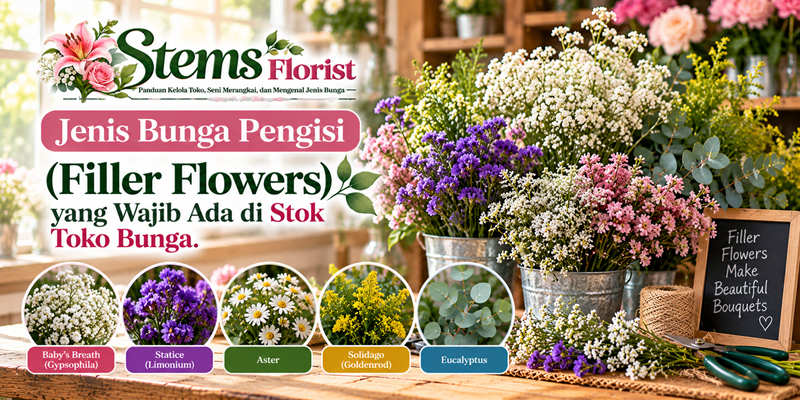 Jenis Bunga Pengisi (Filler Flowers) yang Wajib Ada di Stok Toko Bunga
